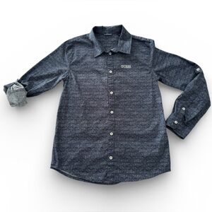 Guess Kids Navy Patterned Shirt Size:12